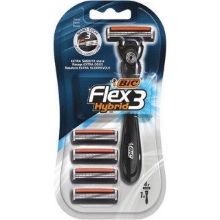 BIC Flex3 Hybrid Razor 1 Razor 4 vervangbare mesjes