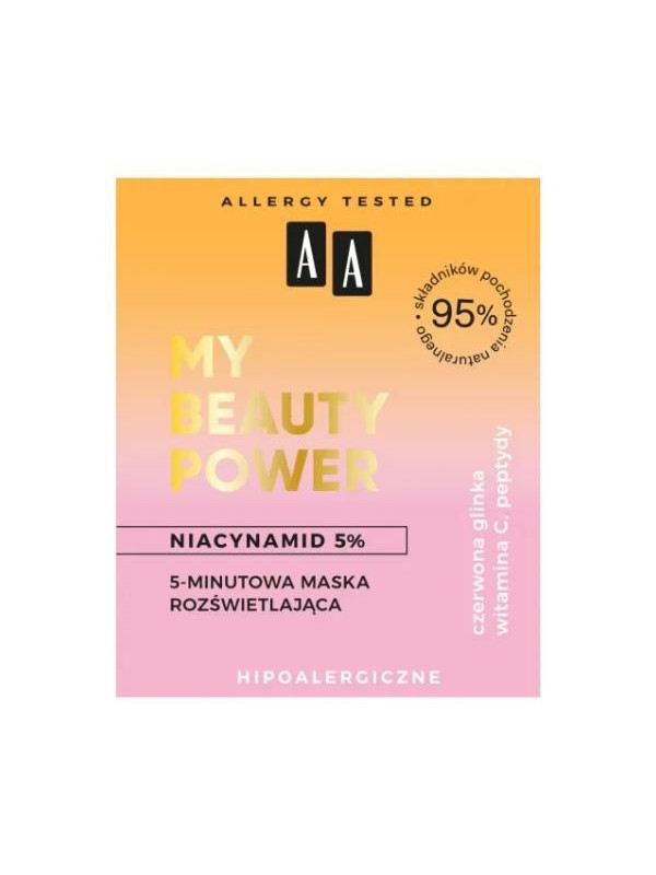 AA My Beauty Power 5 -хвилинна освітлююча маска