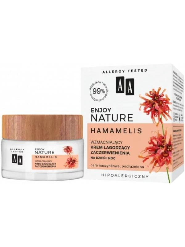 AA Enjoy Nature Hamamelis Strengthening Cream заспокоює почервоніння вдень і вночі