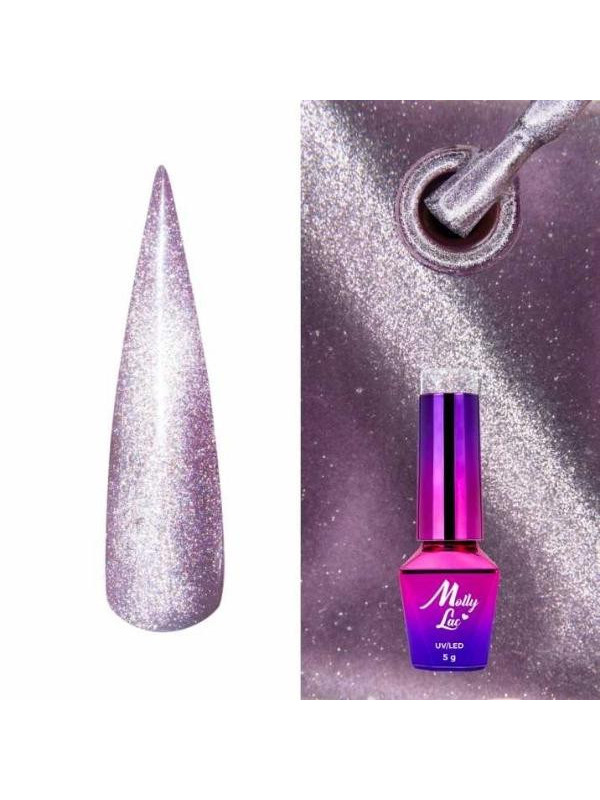 MollyLac /448/ Womanity Cat Eye Hybrid Nail Polish Steel 5 мл