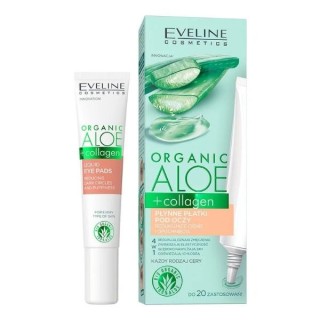 Eveline Organic Aloe + Collagen рідкі патчі під очі, що зменшують темні кола та набряки 20 мл