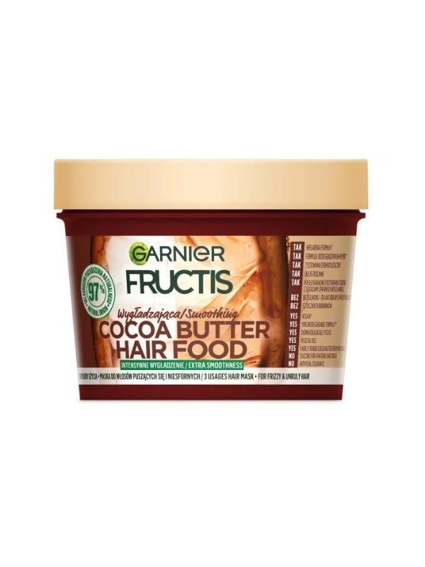Розгладжуюча маска для кучерявого волосся Garnier Fructis Hair Food Cocoa Butter