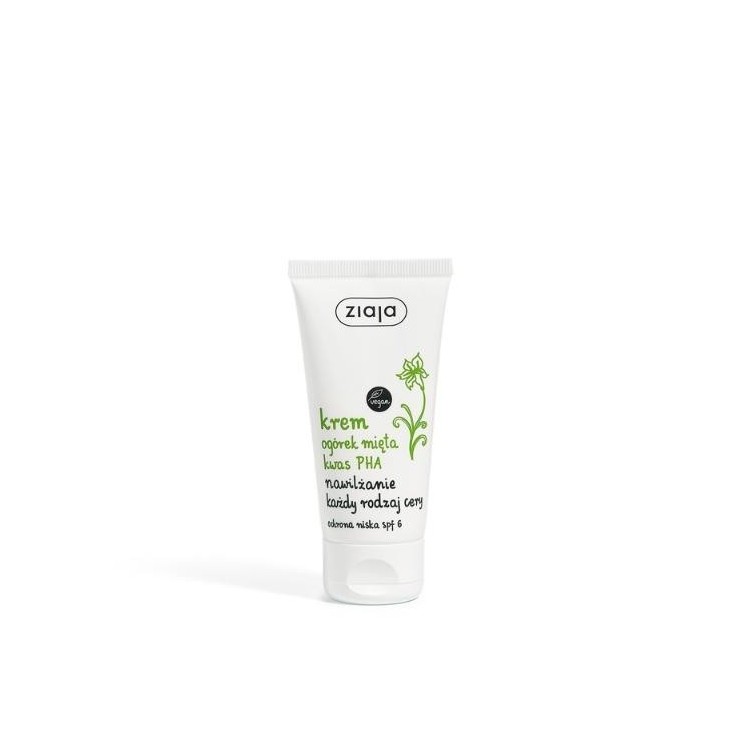 Ziaja Cucumber Mint Gesichtscreme PHA -Säure Feuchtigkeitsschutz niedriger SPF6 6 50 ml