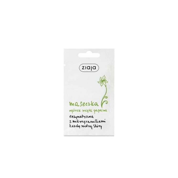 Masque enzymatique au concombre et à la menthe Ziaja avec microgranules 7 ml