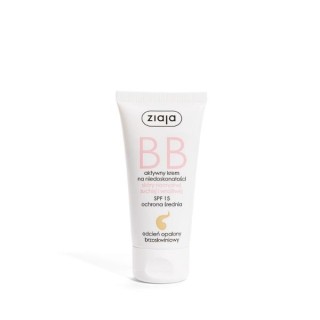 Ziaja BB Crème Visage Active Anti-Imperfections pour Peaux Normales, Sèches et Sensibles SPF15 Teinte Bronzée 50 ml