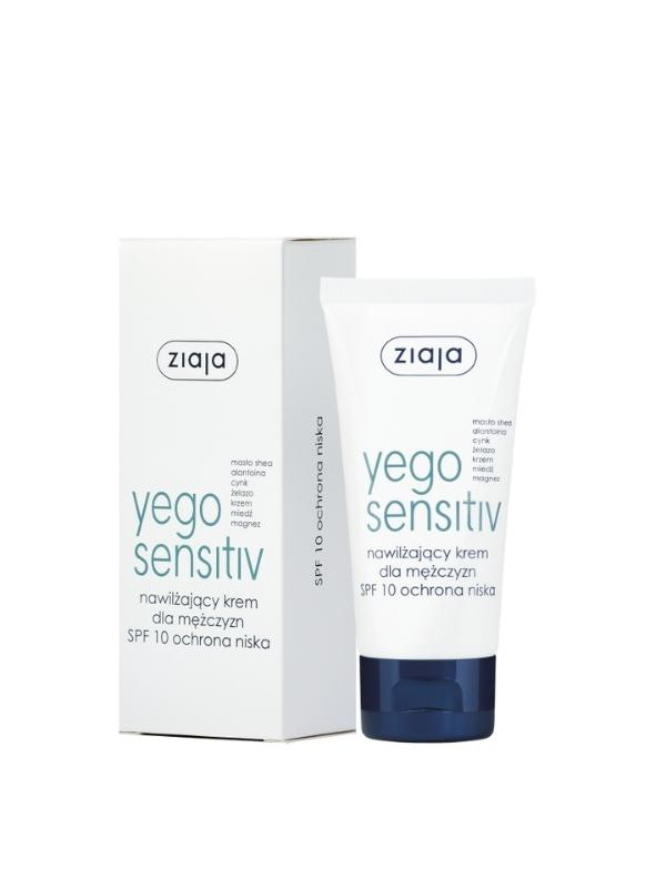 Ziaja Yego Sensitiv hydraterende gezichtscrème SPF10 lage bescherming 50 ml