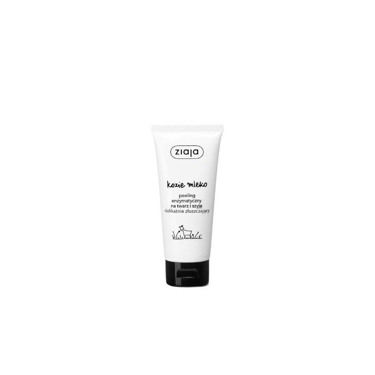 Ензимний Peeling для обличчя та шиї Ziaja з козячим молоком, м'який відлущуючий 75 мл