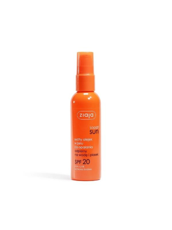 Ziaja Sun droogolie in gel voor zonnebaden water- en zandbestendig SPF20 UVA + UVB medium bescherming 90 ml