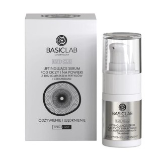 BasicLab Esteticus Liftend Oog- en Serum met 10% Peptiden Complex en Ceramiden voedend en verstevigend 15 ml