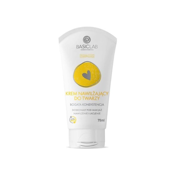 BasicLab Famillias Feuchtigkeitsspendende Gesichtscreme mit reichhaltiger Textur, 75 ml