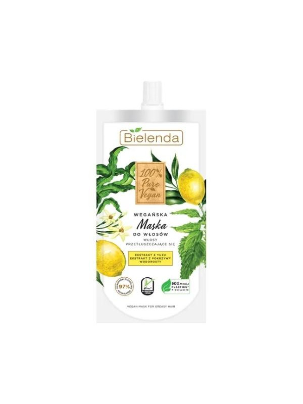 Bielenda 100% Pure Vegan Vegan Mask для жирного волосся 125 мл