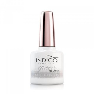 Indigo Hybrid Nail Polish Silver Cha Cha Glitter 7 ml