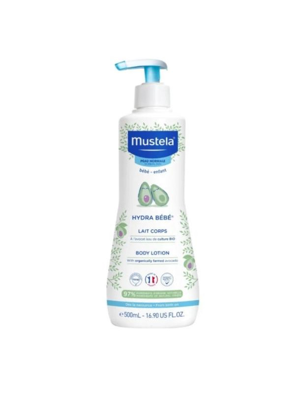 Mustela Hydra Baby зволожуюче молочко для тіла з органічним авокадо для дітей 500 мл