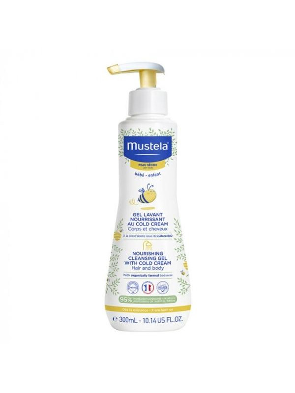 Mustela Bebe Enfant живильний очищаючий гель для сухої шкіри для дітей 300 мл