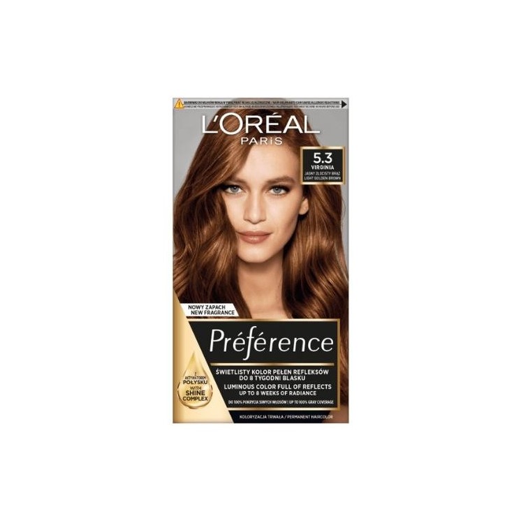 L'oreal Preference Farba do włosów /5.3/ Jasny Złocisty Blond