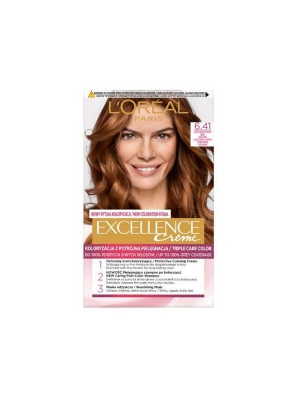 Фарба для волосся L'oreal Excellence Creme /6.41/ Light Amber Brown