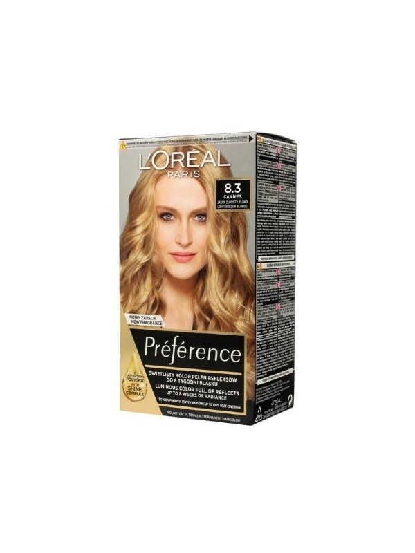 Фарба для волосся L'oreal Preference /8.3/ Світлий золотистий Blond