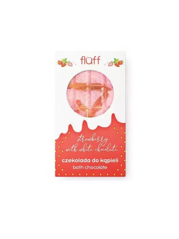 Fluff Chocolade badaardbei in witte chocolade 200 g