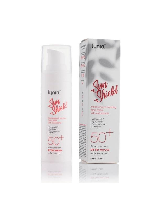 Lynia Sunshield SPF50 + hydraterende en verzachtende beschermende crème met antioxidanten 30 ml