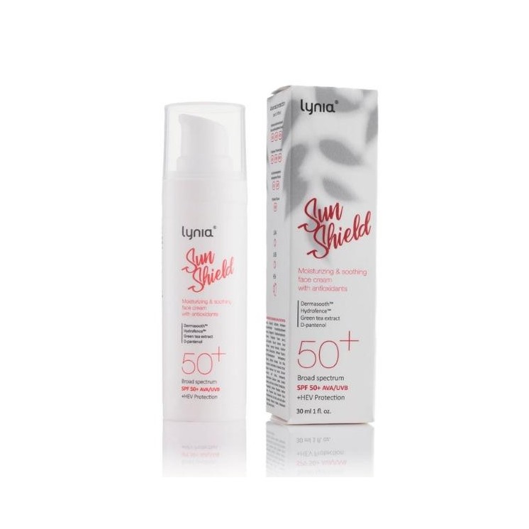 Lynia Sunshield SPF50 + hydraterende en verzachtende beschermende crème met antioxidanten 30 ml