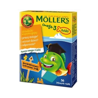 Рибне желе Moller's Omega-3 зі смаком апельсин-лимон 36 шт