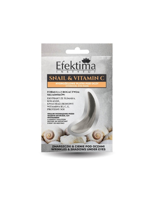 Efektima Snail & Vitamin C hydro gel Патчі під очі від зморшок і темних кіл під очима 2 шт.