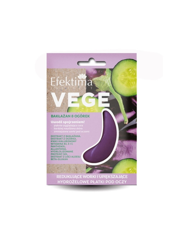 hydro патчі Efektima Vege Eggplant & Cucumber Eye patchs Зменшення мішків і прикрашання 2 шт.