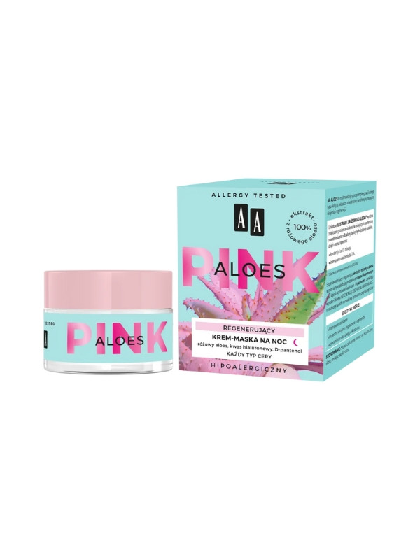 AA Aloe Pink regenererend gezichtscrème-masker voor de nacht 50 ml