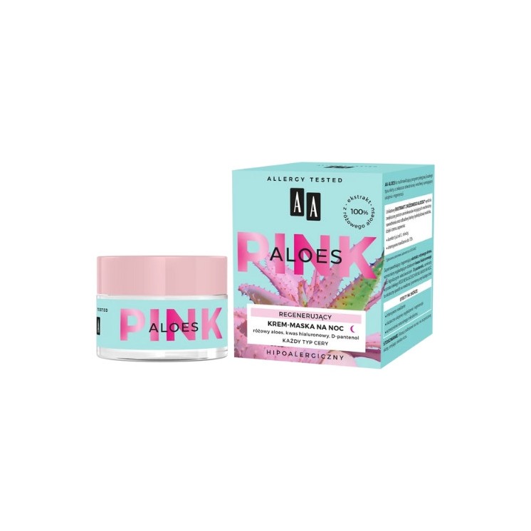 AA Aloe Pink regenererend gezichtscrème-masker voor de nacht 50 ml