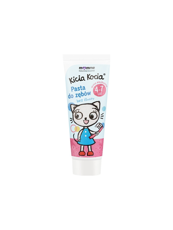 Momme Mother & Baby Natural Care Kitty Cat Tandpasta met Fluoride 4-7 Jaar Kauwgom 50ml