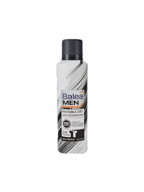 Balea Men Spray дезодорант для чоловіків Invisible Dry 200 мл