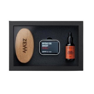 Пакет Zew for Men Prosty Drwal для чоловіків: щітка для бороди + мило для бороди + масло для бороди з Matt конопляною олією