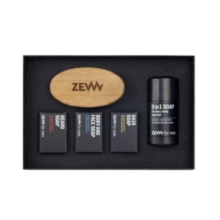 Пакет Zew for Men для чоловіків: щітка для бороди + мило для бороди + мило для обличчя та тіла + мило для обличчя, тіла та волос