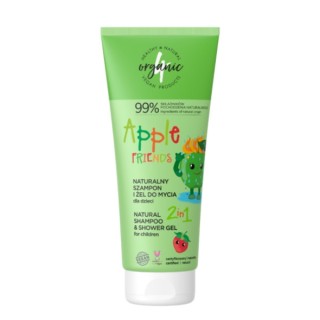 4Organic Apple Friends natuurlijke shampoo en wasgel voor kinderen 2in1 200 ml