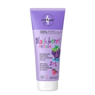 4Organic Blackberry Friends natuurlijke shampoo en wasgel voor kinderen 2in1 200 ml