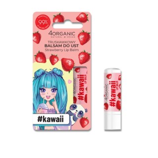 4Organic Kawaii Natuurlijke Lippenbalsem Strawberry 5 g