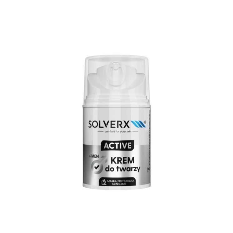 Solverx for Men Active Krem do twarzy dla mężczyzn o działaniu pobudzającym skórę 50 ml