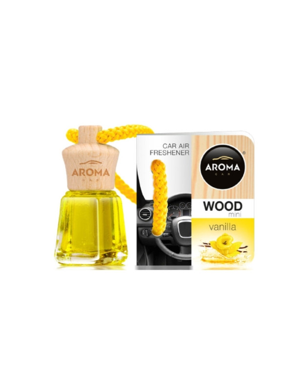 Aroma Car Wood Mini Auto luchtverfrisser Vanilla 4 ml