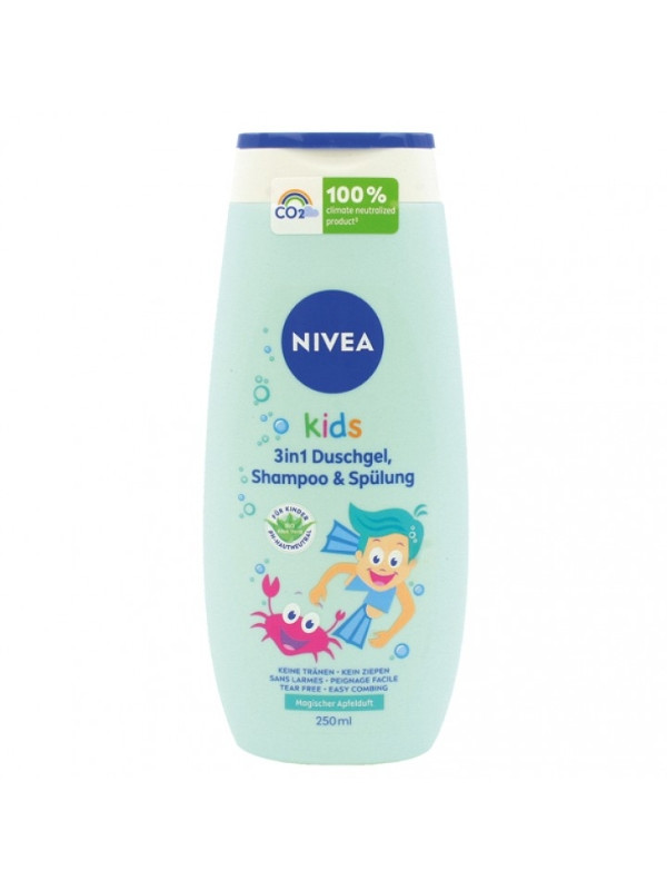 Nivea Kids 3in1 Гель для душу, шампунь і кондиціонер Яблуко 250 мл