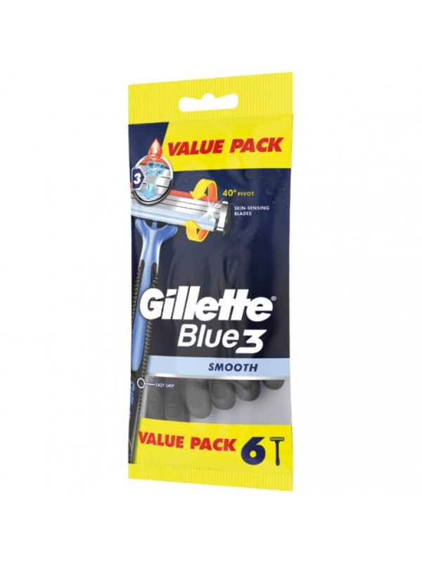 Gillette Blue3 wegwerpscheermesjes met drie mesjes 6 stuks