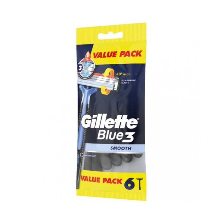 Gillette Blue3 jednorazowe Maszynki do golenia z trzema ostrzami 6 sztuk