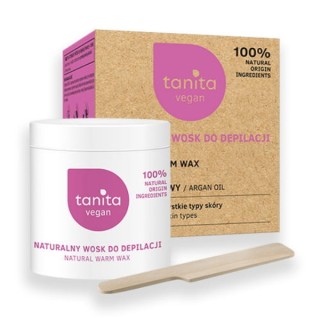 Tanita Vegan natürliches Argan Oil 100 % Enthaarungswachs für Gesicht und Körper 250 ml + 10 Enthaarungsstreifen