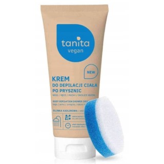 Tanita Vegan Body Enthaarungscreme nach dem Duschen Kaolin-Ton 200 ml + Schwamm