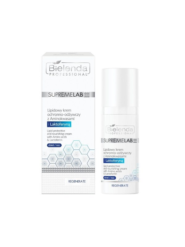 Bielenda Professional SUPREMELAB beschermende en voedende lipide gezichtscrème met aminozuur en lactoferrine 50 ml