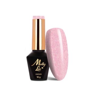 MollyLac /713/ Hybrid nail polish with sweater effect Pink 10 g