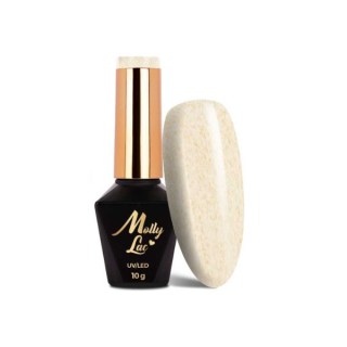 MollyLac /715/ Hybrid nail polish with sweater effect Beige 10 g