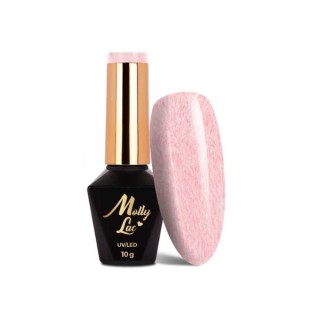 MollyLac /714/ Hybrid nail polish with Orange sweater effect 10 g