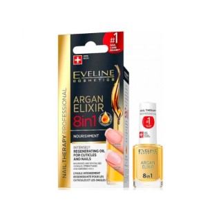 Eveline Professional Nail Therapy Argan Elixir 8in1 regenererende olie voor nagelriemen en nagels 12 ml