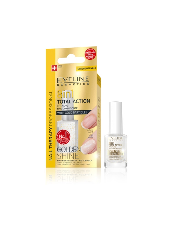 Кондиціонер для нігтів Eveline Professional Nail Therapy Total Action 8in1 Golden shine