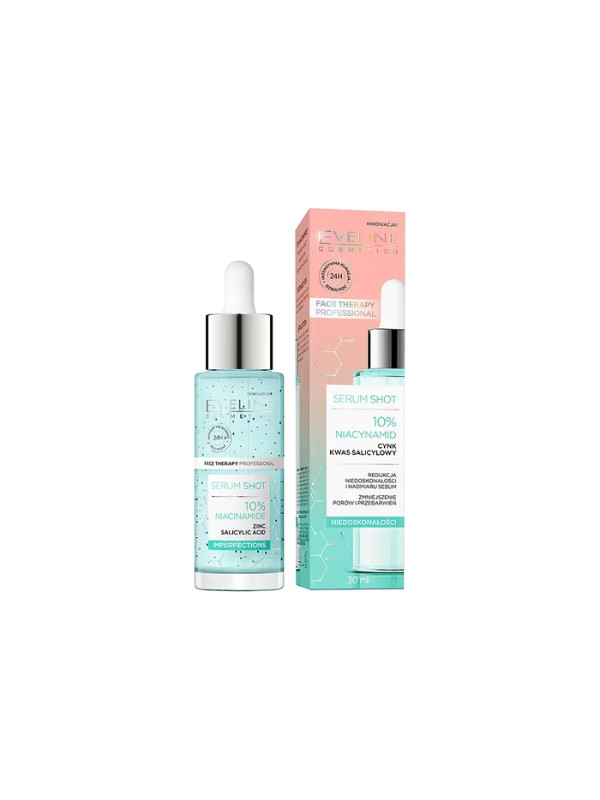 Eveline Serum Shot Treatment voor gezicht, hals en decolleté 10% Niacinamide 30 ml